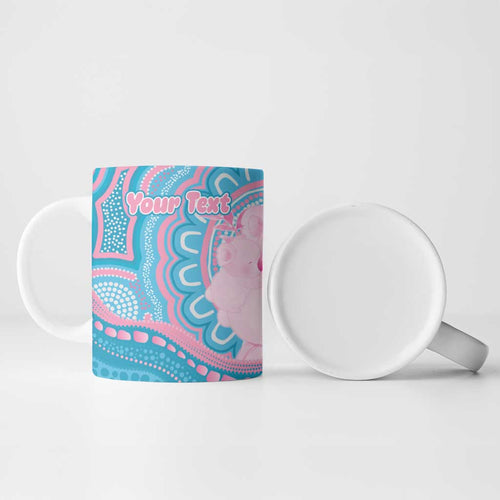 Koala Mum Australia Mother's Day Personalised Ceramic Mug Pink and Blue Aboriginal Art