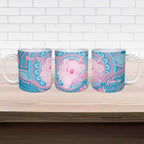 Koala Mum Australia Mother's Day Personalised Ceramic Mug Pink and Blue Aboriginal Art