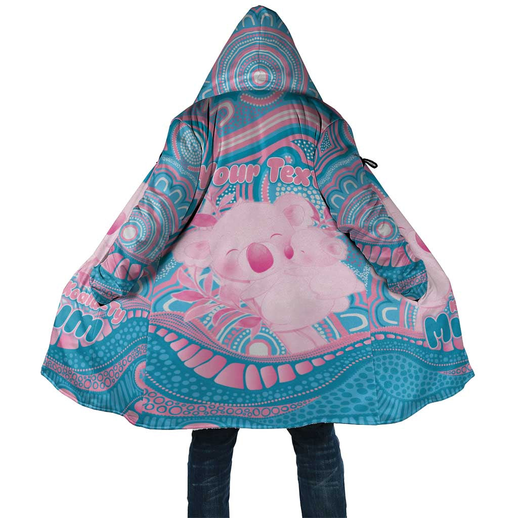 Koala Mum Australia Mother's Day Personalised Cloak Pink and Blue Aboriginal Art