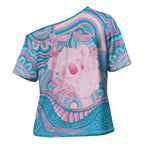 Koala Mum Australia Mother's Day Personalised Cross Shoulder Shirt Pink and Blue Aboriginal Art