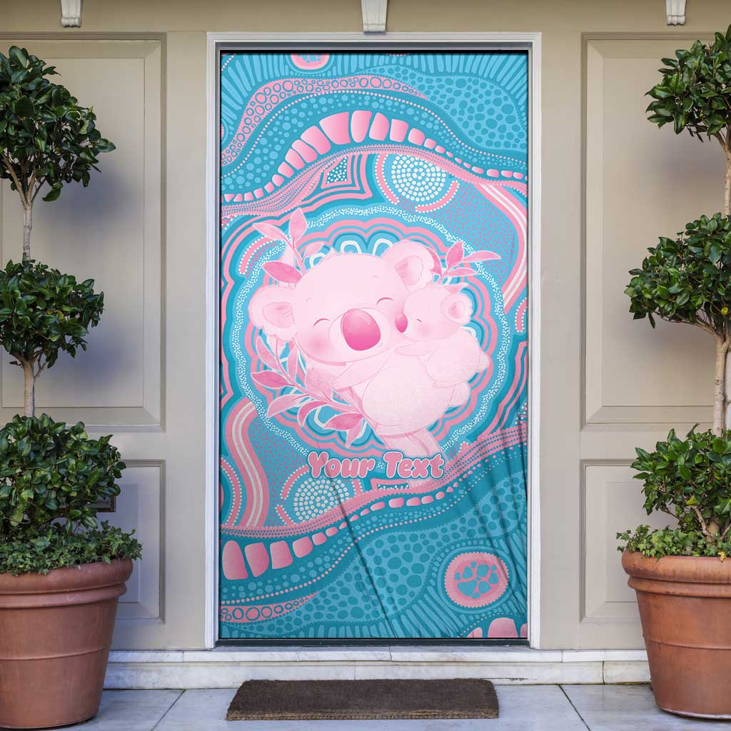 Koala Mum Australia Mother's Day Personalised Door Cover Pink and Blue Aboriginal Art