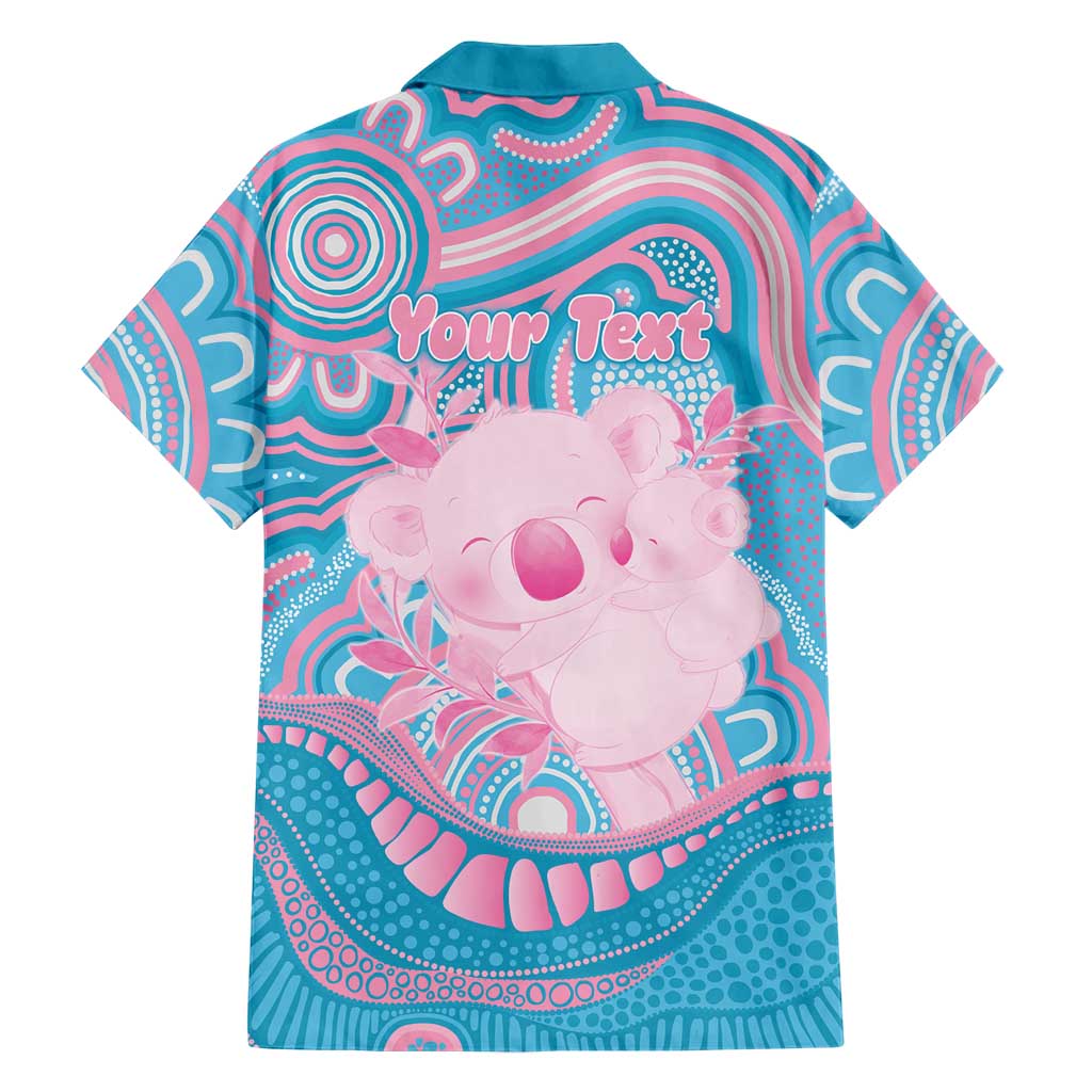 Koala Mum Australia Mother's Day Personalised Family Matching Summer Maxi Dress and Hawaiian Shirt Pink and Blue Aboriginal Art