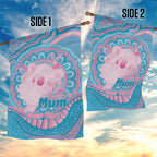 Koala Mum Australia Mother's Day Personalised Garden Flag Pink and Blue Aboriginal Art