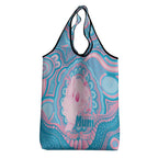 Koala Mum Australia Mother's Day Personalised Grocery Bag Pink and Blue Aboriginal Art