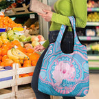 Koala Mum Australia Mother's Day Personalised Grocery Bag Pink and Blue Aboriginal Art