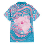 Koala Mum Australia Mother's Day Personalised Hawaiian Shirt Pink and Blue Aboriginal Art