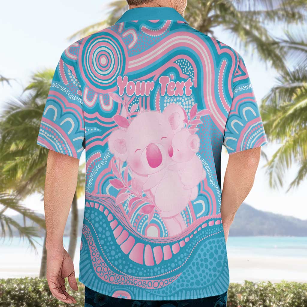 Koala Mum Australia Mother's Day Personalised Hawaiian Shirt Pink and Blue Aboriginal Art