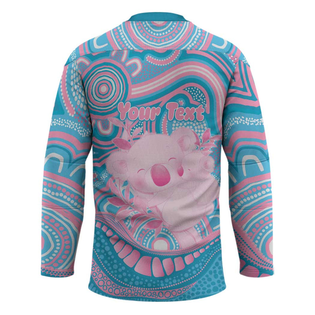 Koala Mum Australia Mother's Day Personalised Hockey Jersey Pink and Blue Aboriginal Art
