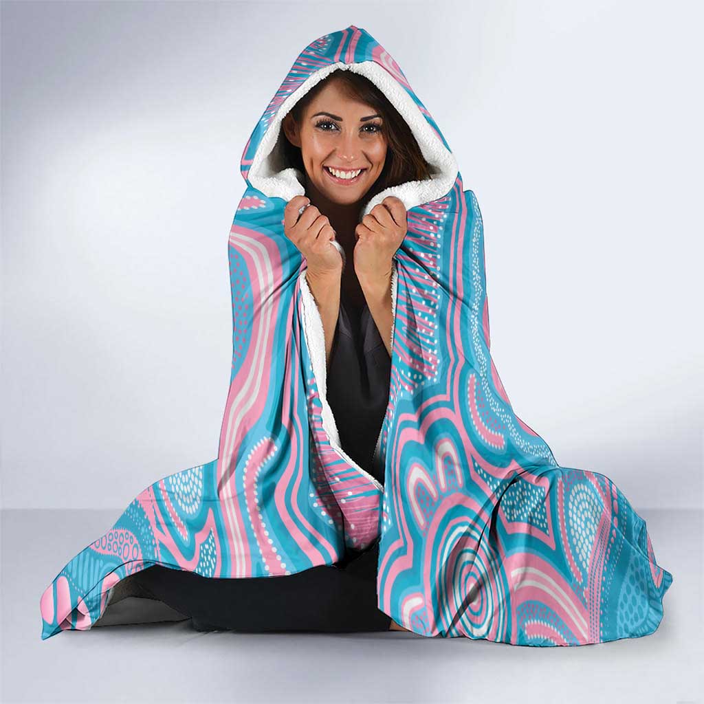 Koala Mum Australia Mother's Day Personalised Hooded Blanket Pink and Blue Aboriginal Art