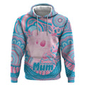 Koala Mum Australia Mother's Day Personalised Hoodie Pink and Blue Aboriginal Art