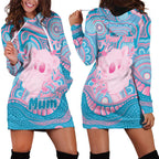 Koala Mum Australia Mother's Day Personalised Hoodie Dress Pink and Blue Aboriginal Art