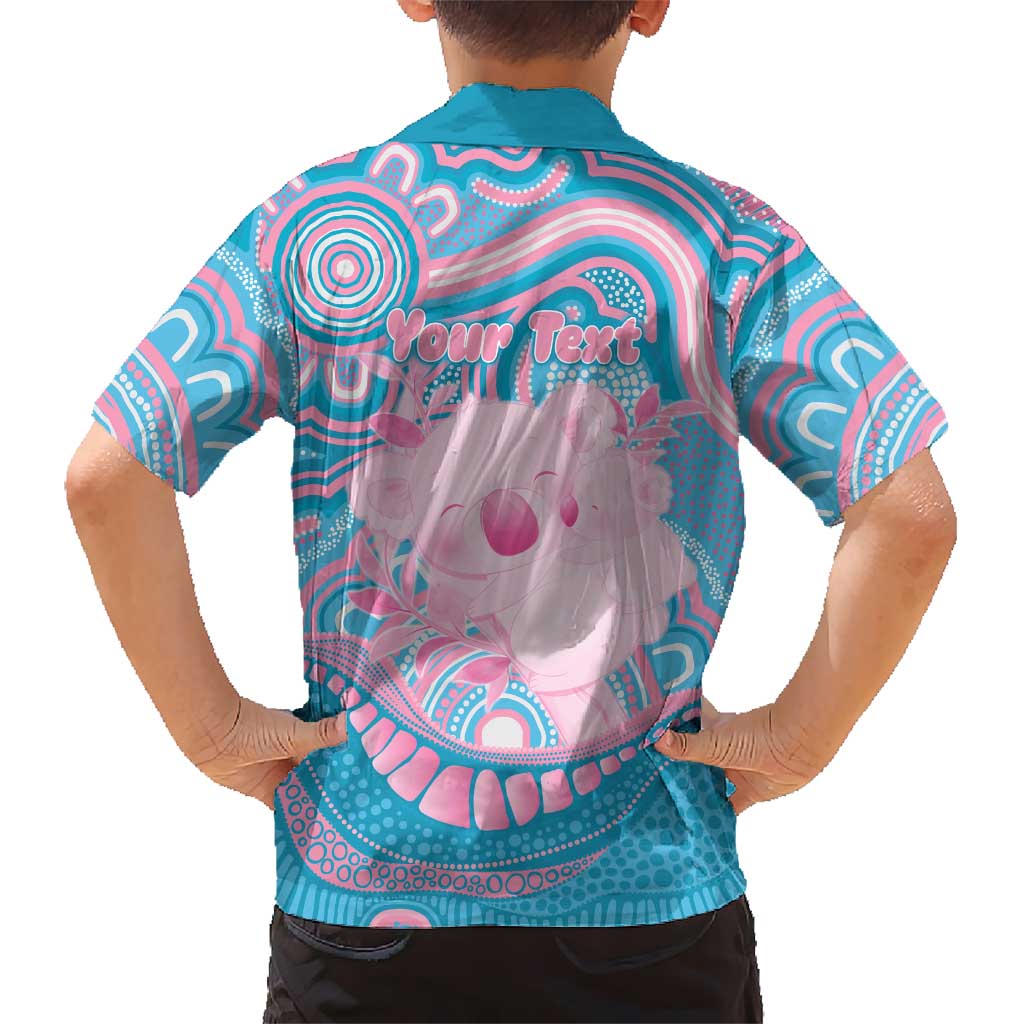 Koala Mum Australia Mother's Day Personalised Kid Hawaiian Shirt Pink and Blue Aboriginal Art