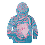 Koala Mum Australia Mother's Day Personalised Kid Hoodie Pink and Blue Aboriginal Art