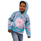 Koala Mum Australia Mother's Day Personalised Kid Hoodie Pink and Blue Aboriginal Art