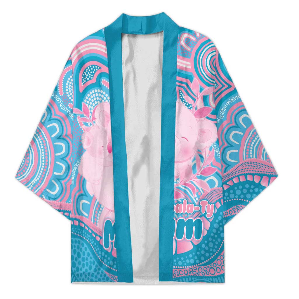 Koala Mum Australia Mother's Day Personalised Kimono Pink and Blue Aboriginal Art