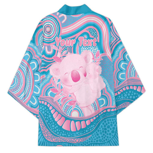 Koala Mum Australia Mother's Day Personalised Kimono Pink and Blue Aboriginal Art