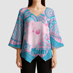 Koala Mum Australia Mother's Day Personalised Kimono Sleeve Blouse Pink and Blue Aboriginal Art