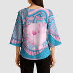Koala Mum Australia Mother's Day Personalised Kimono Sleeve Blouse Pink and Blue Aboriginal Art