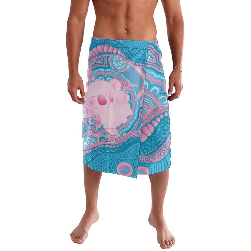 Koala Mum Australia Mother's Day Personalised Lavalava Pink and Blue Aboriginal Art