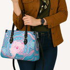 Koala Mum Australia Mother's Day Personalised Leather Bag Pink and Blue Aboriginal Art