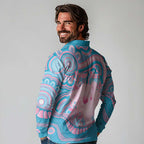 Koala Mum Australia Mother's Day Personalised Long Sleeve Polo Shirt Pink and Blue Aboriginal Art