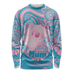 Koala Mum Australia Mother's Day Personalised Long Sleeve Shirt Pink and Blue Aboriginal Art