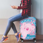 Koala Mum Australia Mother's Day Personalised Luggage Cover Pink and Blue Aboriginal Art
