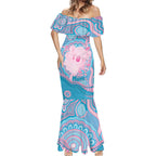 Koala Mum Australia Mother's Day Personalised Mermaid Dress Pink and Blue Aboriginal Art