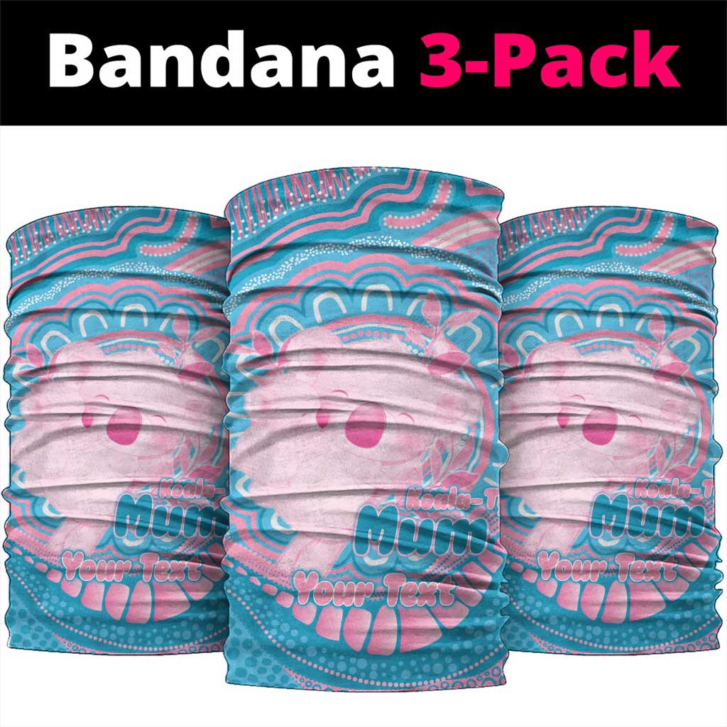 Koala Mum Australia Mother's Day Personalised Neck Gaiter Pink and Blue Aboriginal Art