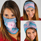 Koala Mum Australia Mother's Day Personalised Neck Gaiter Pink and Blue Aboriginal Art