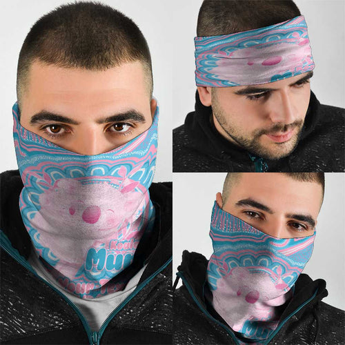 Koala Mum Australia Mother's Day Personalised Neck Gaiter Pink and Blue Aboriginal Art