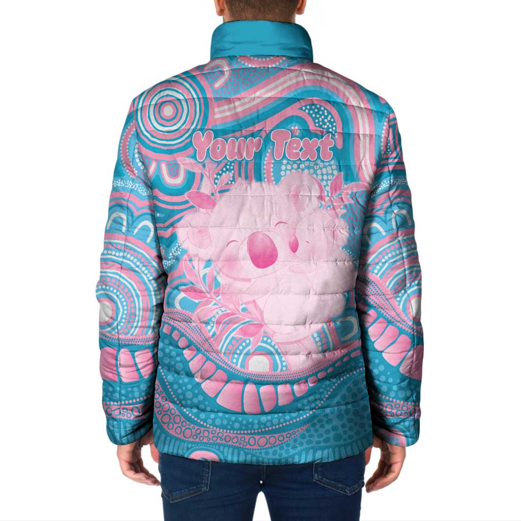 Koala Mum Australia Mother's Day Personalised Padded Jacket Pink and Blue Aboriginal Art