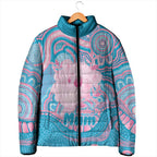Koala Mum Australia Mother's Day Personalised Padded Jacket Pink and Blue Aboriginal Art