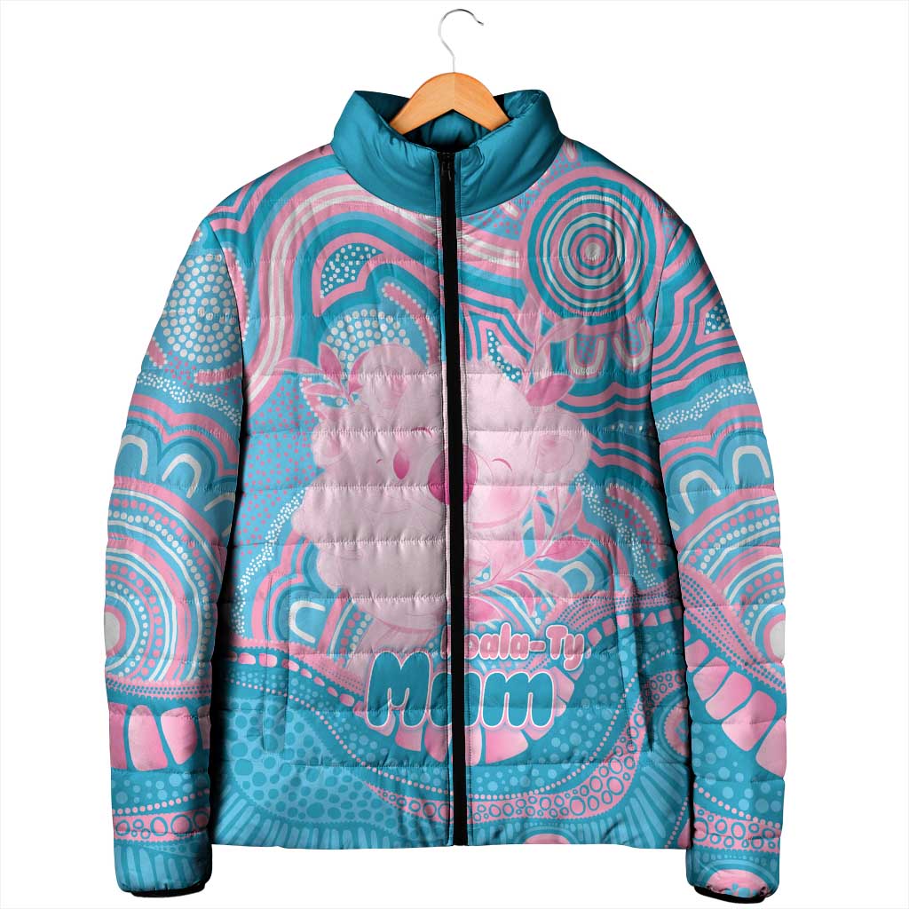 Koala Mum Australia Mother's Day Personalised Padded Jacket Pink and Blue Aboriginal Art