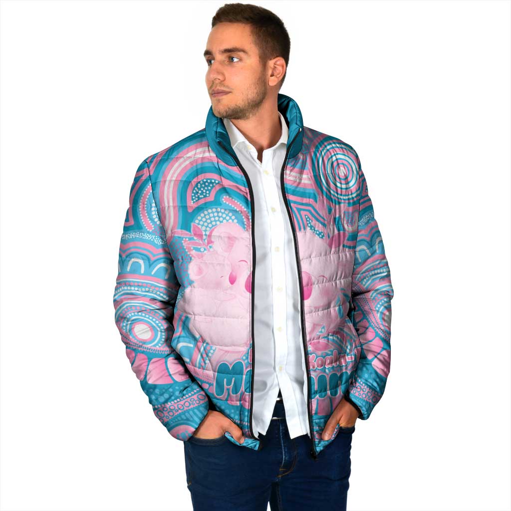Koala Mum Australia Mother's Day Personalised Padded Jacket Pink and Blue Aboriginal Art