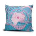 Koala Mum Australia Mother's Day Personalised Pillow Cover Pink and Blue Aboriginal Art