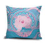 Koala Mum Australia Mother's Day Personalised Pillow Cover Pink and Blue Aboriginal Art