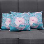 Koala Mum Australia Mother's Day Personalised Pillow Cover Pink and Blue Aboriginal Art