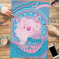 Koala Mum Australia Mother's Day Personalised Puzzle Pink and Blue Aboriginal Art