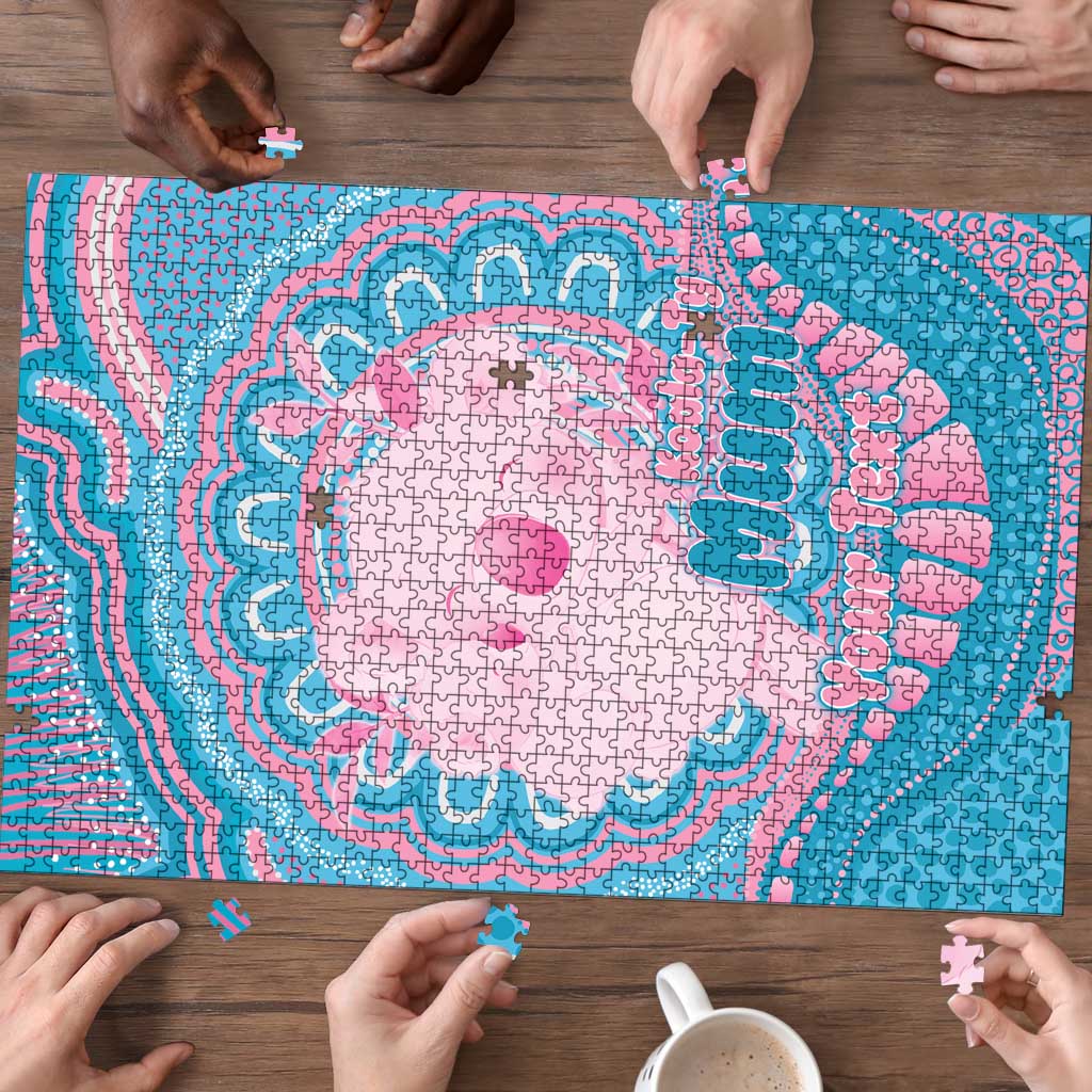 Koala Mum Australia Mother's Day Personalised Puzzle Pink and Blue Aboriginal Art