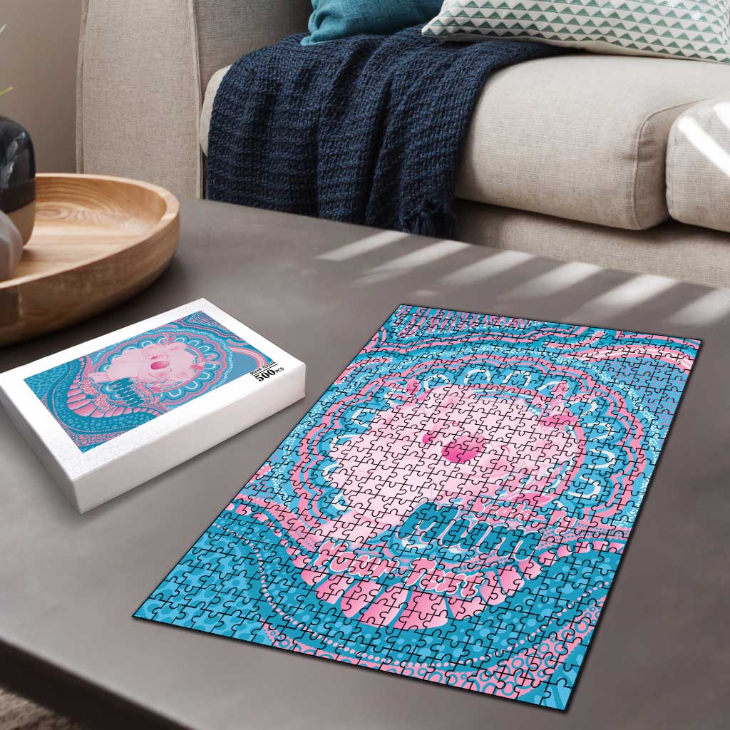 Koala Mum Australia Mother's Day Personalised Puzzle Pink and Blue Aboriginal Art