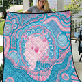 Koala Mum Australia Mother's Day Personalised Quilt Pink and Blue Aboriginal Art