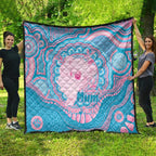 Koala Mum Australia Mother's Day Personalised Quilt Pink and Blue Aboriginal Art