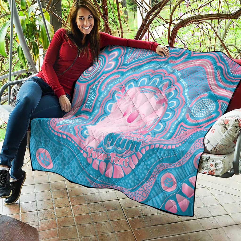 Koala Mum Australia Mother's Day Personalised Quilt Pink and Blue Aboriginal Art