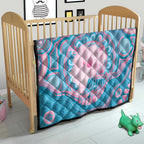 Koala Mum Australia Mother's Day Personalised Quilt Pink and Blue Aboriginal Art