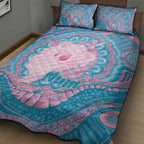 Koala Mum Australia Mother's Day Personalised Quilt Bed Set Pink and Blue Aboriginal Art
