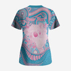Koala Mum Australia Mother's Day Personalised Scrub Top Pink and Blue Aboriginal Art