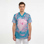 Koala Mum Australia Mother's Day Personalised Scrub Top Pink and Blue Aboriginal Art