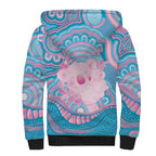 Koala Mum Australia Mother's Day Personalised Sherpa Hoodie Pink and Blue Aboriginal Art