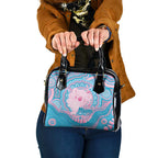 Koala Mum Australia Mother's Day Personalised Shoulder Handbag Pink and Blue Aboriginal Art